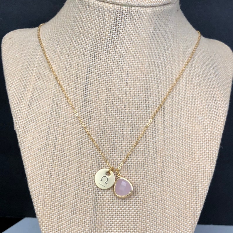October Birthday Jewelry Opal necklace Libra Star sign necklace Zodiac Necklace Libra October Birthstone Necklace Gold Zodiac Necklace