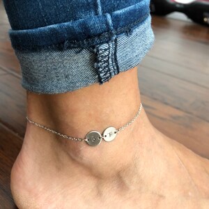 Rose gold anklet with initial Clearance