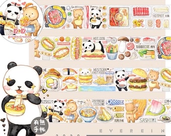 Food Theme Washi Tape Sample with Sticker Backing