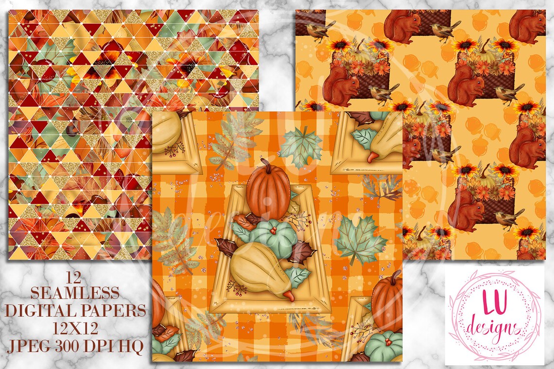 Fall Digital Papers Autumn Scrapbook Paper Fall Planner | Etsy