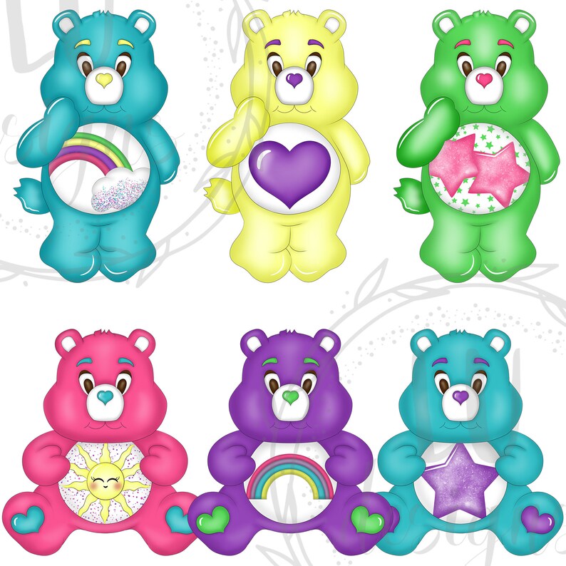 Rainbow Bears Clipart Lovely Bears Clipart Teddy Bears Planner - Etsy ...