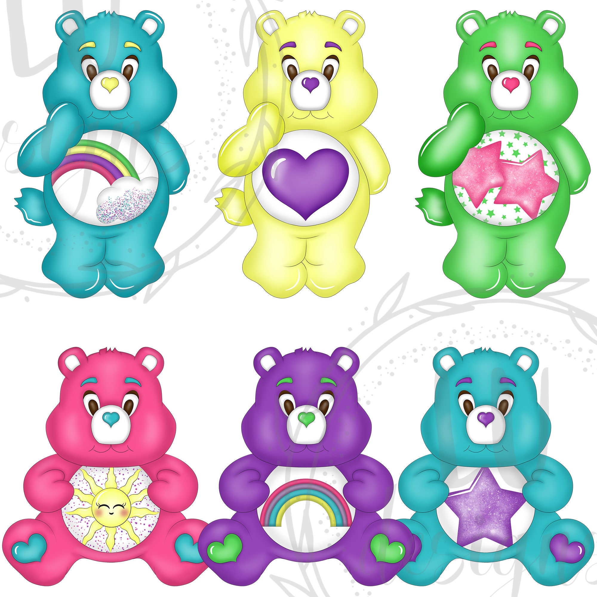 Rainbow Bears Clipart Lovely Bears Clipart Teddy Bears Planner - Etsy