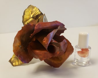 Handmade Metal Rose with Rose Essential Oil