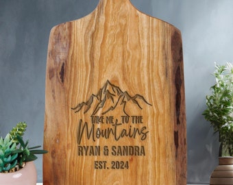 Custom hiking and Camping Cherry Wood Cutting Board, Gift for Camper, Personalized hiking gift, Camping Gear, Custom Christmas Outdoor gift
