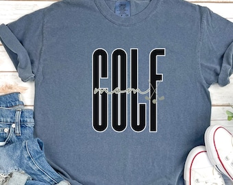Golf shirt for mom, golf Mom comfort colors t-shirt, golf lover gift, cute golf t-shirt, pastel golf tee, retro golf shirt for mom