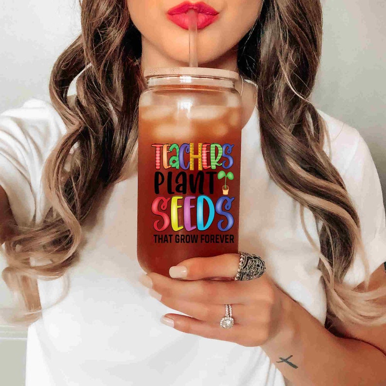 Teacher Appreciation Gift Teacher Tumbler Glass Cup, End of Year ...