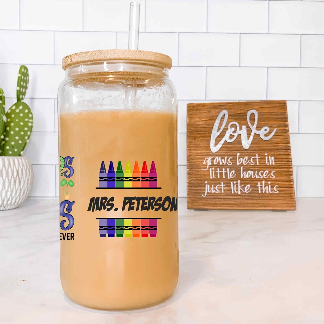 Teacher Appreciation Gift Teacher Tumbler Glass Cup, End of Year ...