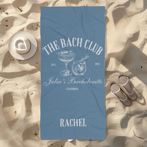 The Bach Club Beach Towel, Custom Bachelorette Beach Towel, Personalized Bride Towel, Future Bride Towel for Bridal Party, Girls Vacation