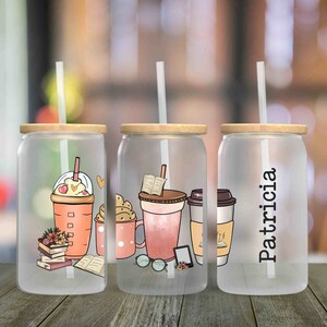 Custom book lover glass tumbler, Personalized Gift for Book Lover, 16oz Glass Tumbler, Book Lover Gift,