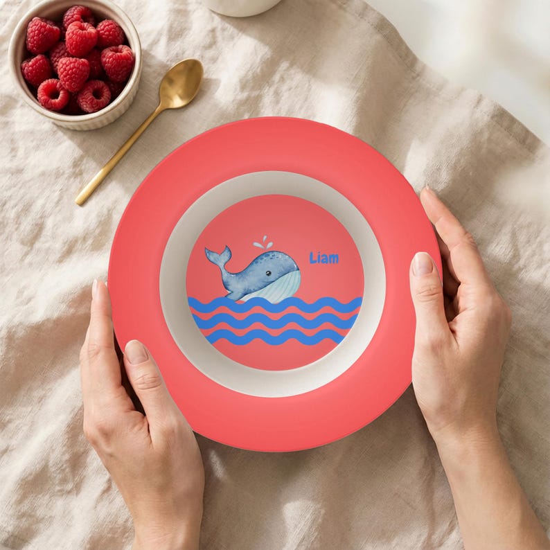 Names Dish Set Personalized Kids Unbreakable Dinner Set, Custom Name Dish, Birthday ...