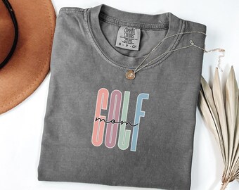 Golf Mom comfort colors t-shirt, golf shirt for mom, golf lover gift, cute golf t-shirt, pastel golf tee, retro golf shirt for mom