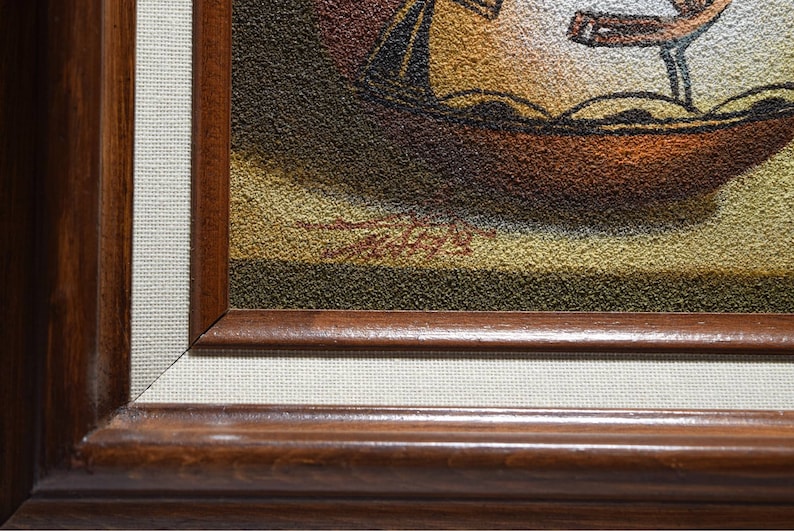 Original Oil Painting On Sanded Canvas Collectible 1980/'s Vintage Listed Artist Native American Pottery Still Life By Myung Mario Jung