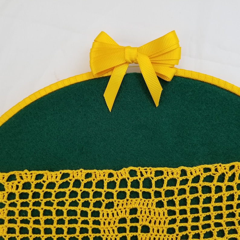 Includes Free Gift Bag! Your School Colors A Great Personalized Gift For That High School Grad Monogram Crochet Initial Wall Hanging