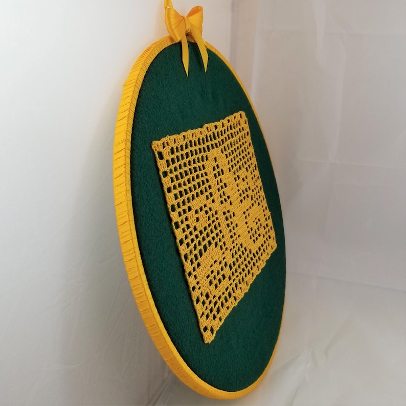 Includes Free Gift Bag! Your School Colors A Great Personalized Gift For That High School Grad Monogram Crochet Initial Wall Hanging
