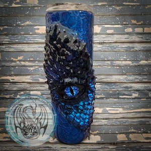 Dragon Eye - 3D with dragon scales - Glitter Travel Tumbler wine/regular curve/ skinny/ coffee with lid and straw