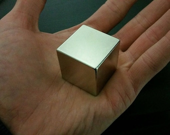 1 Huge Neodymium Block Magnet Cube. Super Strong Rare Earth N42 grade 1.25"