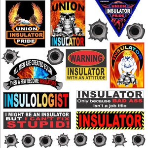 hard hat stickers, Insulator stickers, sticker sheet, stickers,