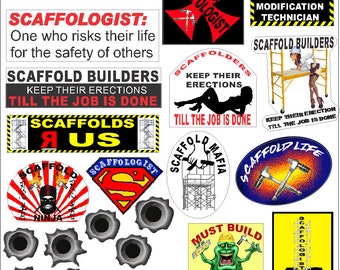 HardHat Sticker Printed Sticker 3 Pack Danger Scaffold Builder size: 2/" x 1/"