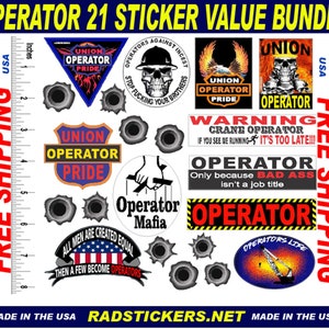 hard hat stickers, Operator Hard Hat Stickers, best sellers value pack of 10,  SH-46