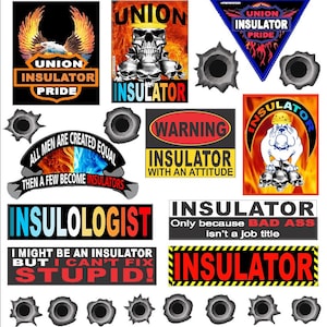 hard hat stickers, INSULATOR, 22 sticker super value pack
