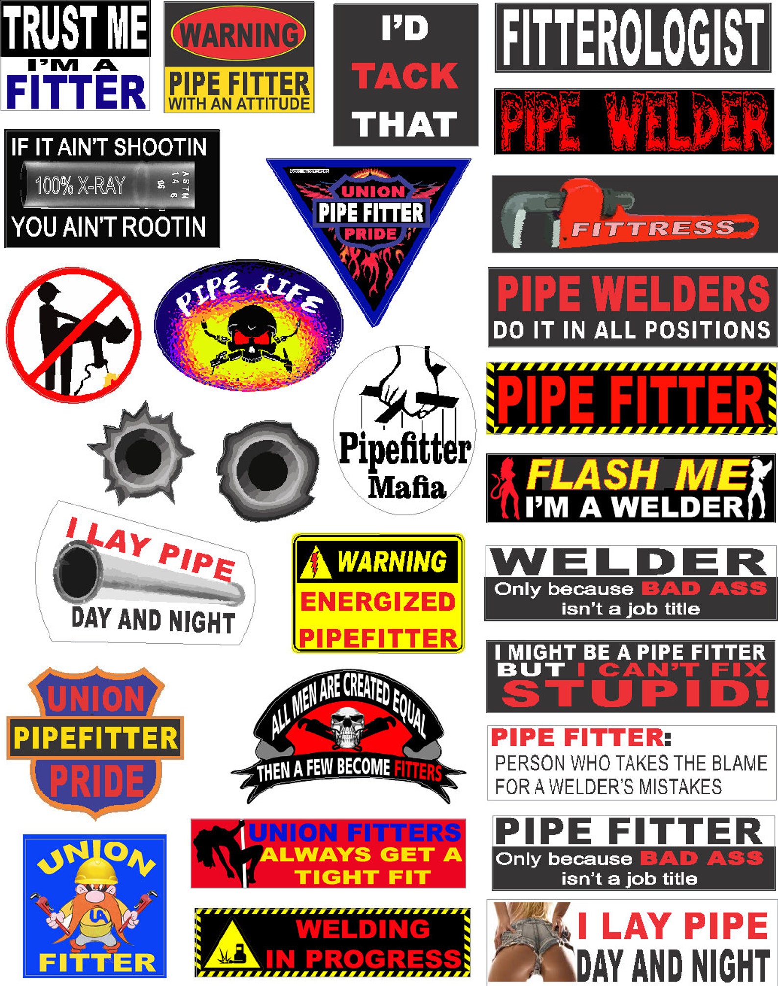 Hard Hat Stickers, PIPE FITTER, 28 Sticker Super Value Pack Etsy