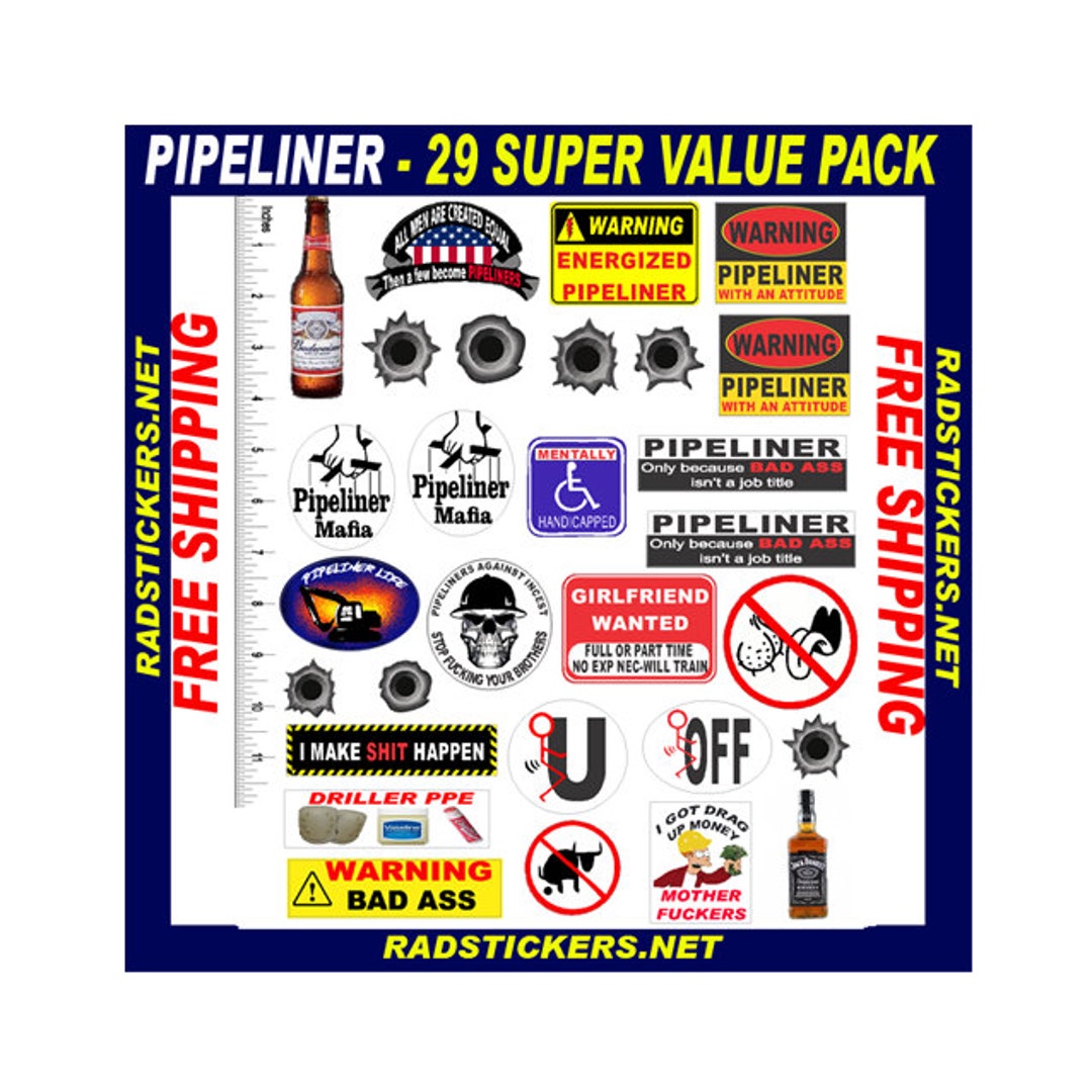 Hard Hat Stickers, PIPELINER, 29 Sticker Super Value Pack Etsy