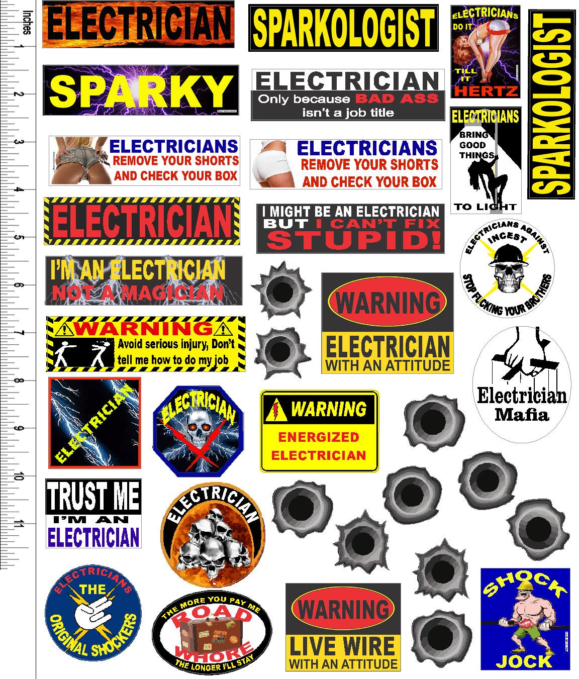 Hard Hat Stickers, ELECTRICIAN, 35 Sticker Super Value Pack Etsy