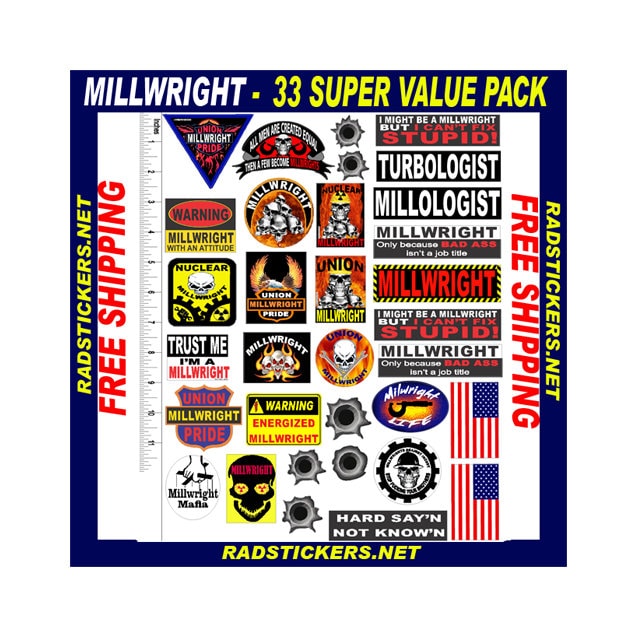Hard Hat Stickers, MILLWRIGHT, 33 Sticker Super Value Pack Etsy