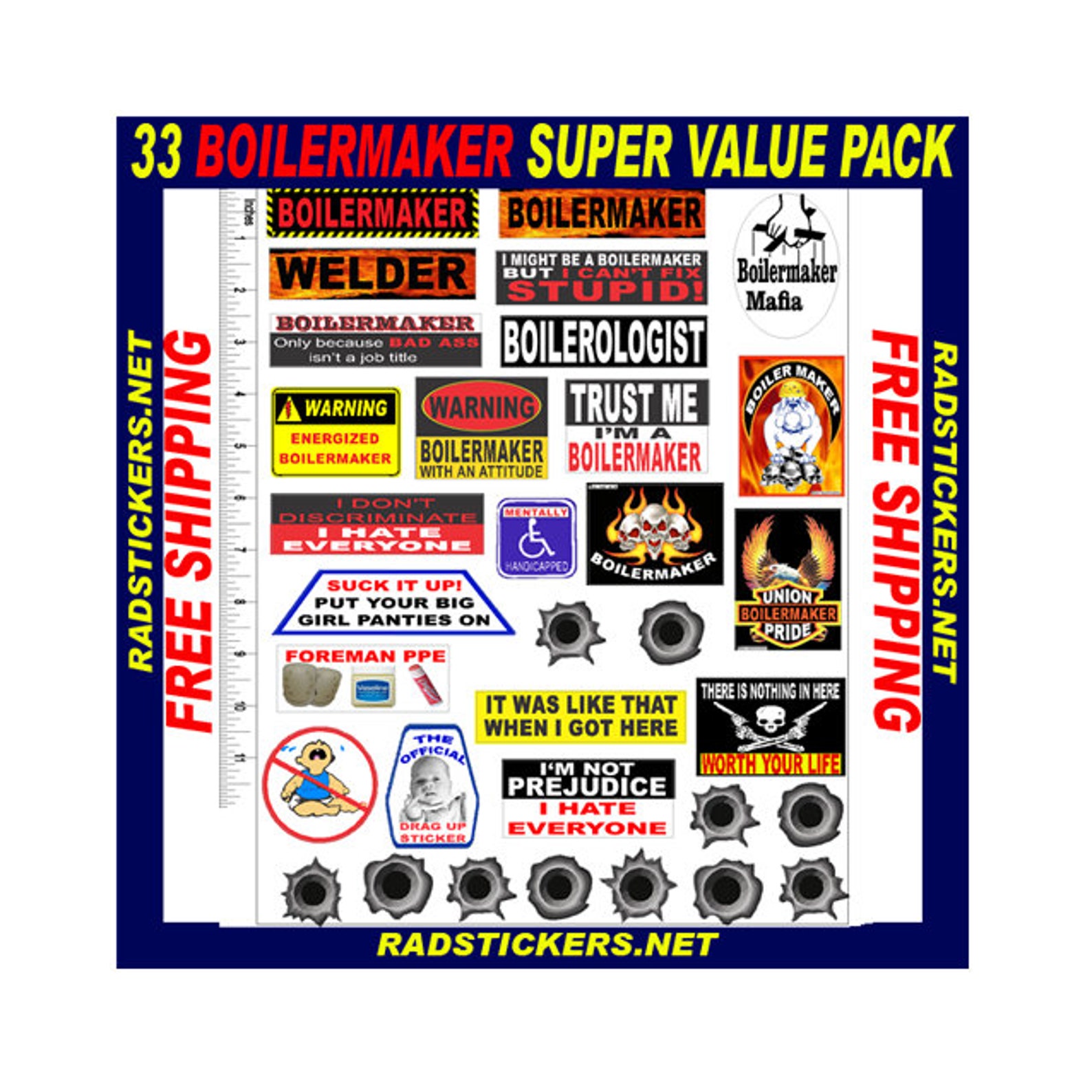 Hard Hat Sticker Boilermaker 30 Sticker Super Value Pack Etsy