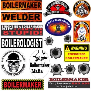 hard hat stickers, boilermaker, 19 sticker super value pack