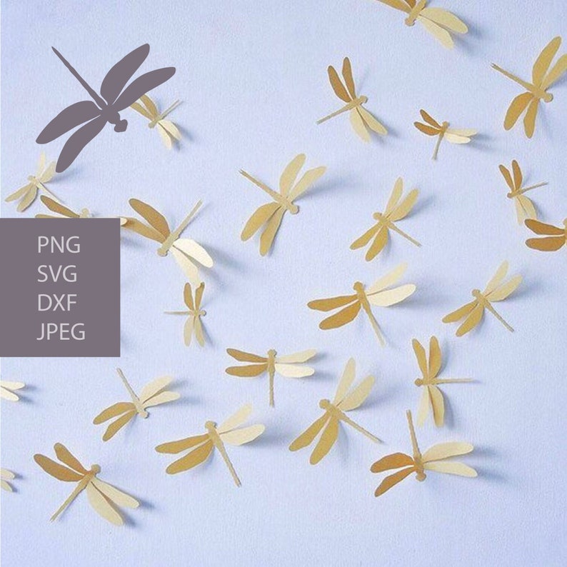 Download 3D Dragonfly SVG file / Dragonfly Cutting Stencil | Etsy