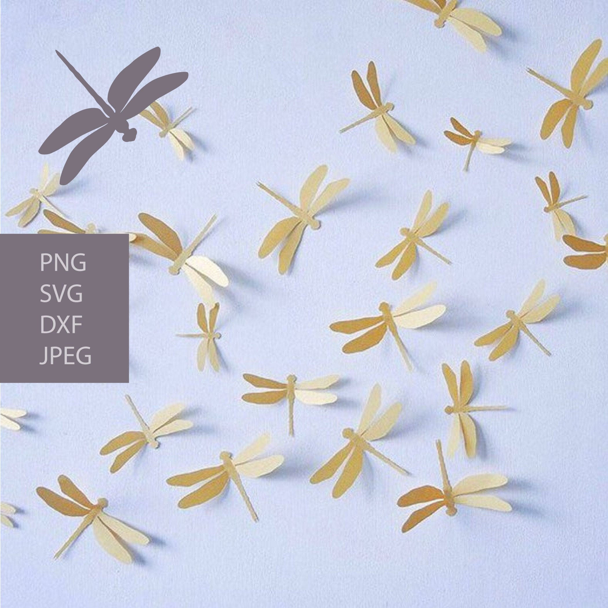 Download 3d Dragonfly Svg File Dragonfly Cutting Stencil Etsy