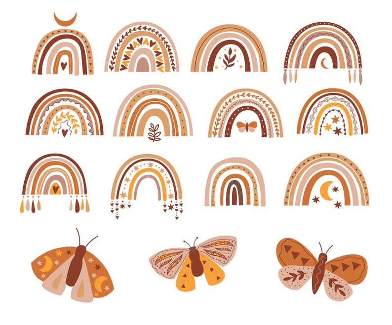 Download Boho rainbow clipart svg png with rainbow anf butterfly ...