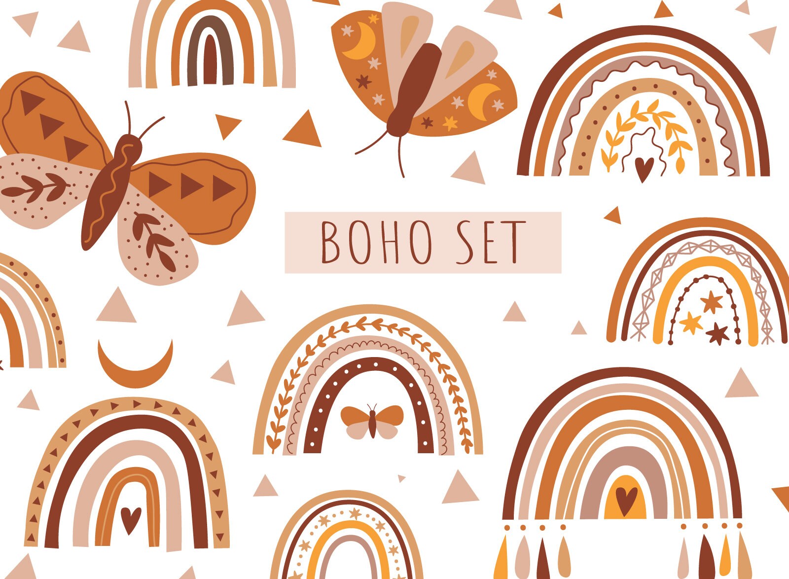 Download Boho rainbow clipart svg png with rainbow anf butterfly ...