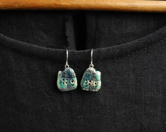 Ceramic earrings,Handmade earrings,Silver wire,one of a kind earrings,Jewelry.Original earrings,Ceramic jewelry,,Ceramic