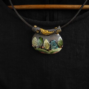 Ceramic pendant,ceramic ,one of a kind pendant,,ceramic jewerly, image 3