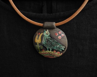 Ceramic pendant,ceramic ,one of a kind pendant,,ceramic jewerly,