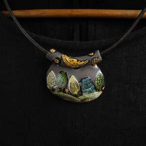 Ceramic pendant,ceramic ,one of a kind pendant,,ceramic jewerly, image 4