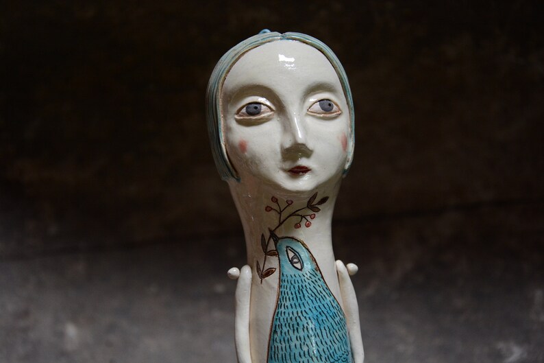 Ceramic sculpture,Ceramic doll,One of a kind doll,Figurine,Art doll,Handmade doll,Hand built sculpture,Clay sculpture,Wall hanging sculpture