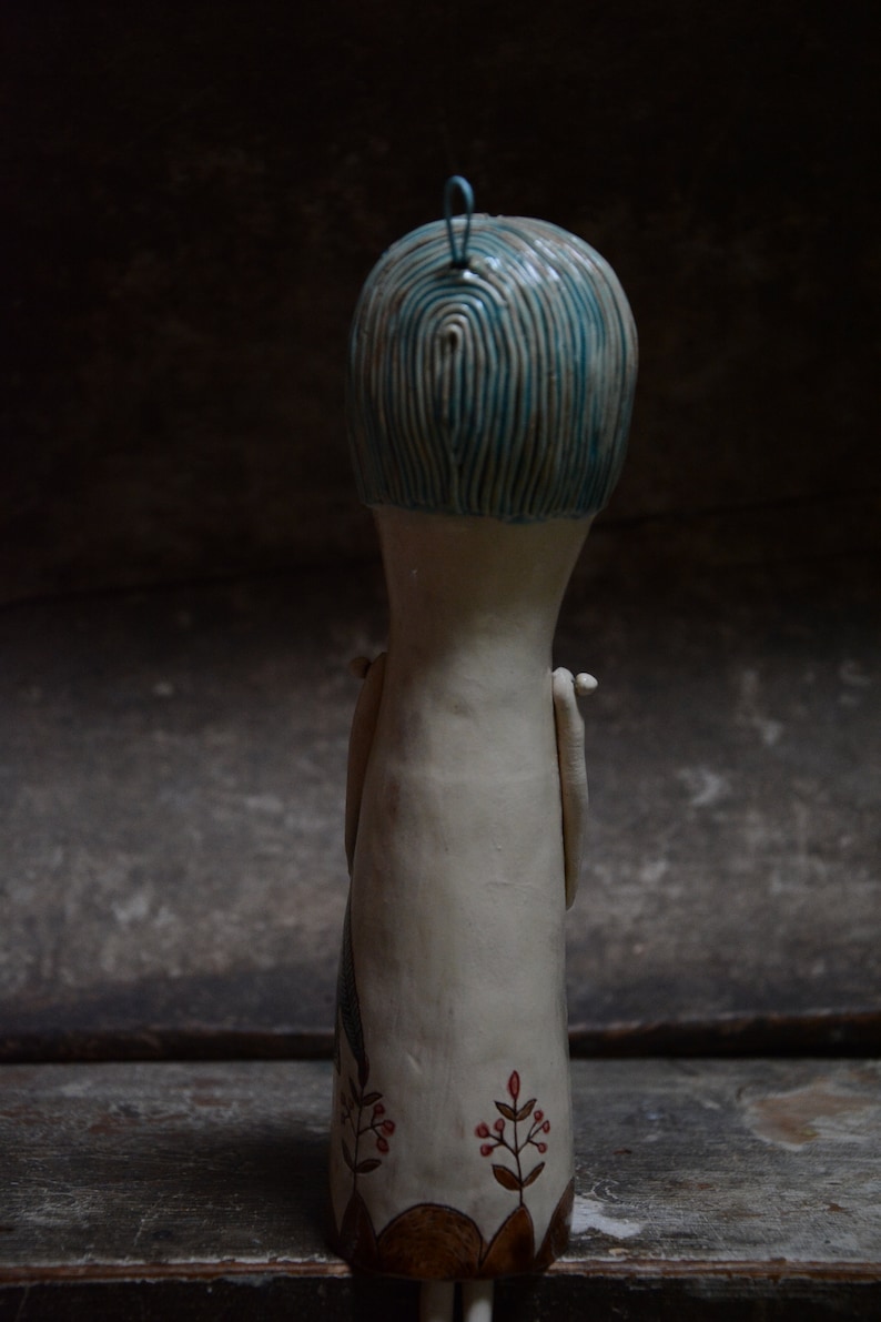 Ceramic sculpture,Ceramic doll,One of a kind doll,Figurine,Art doll,Handmade doll,Hand built sculpture,Clay sculpture,Wall hanging sculpture