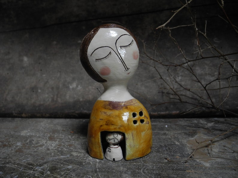 One of a kind ceramic sculpture,Figurine,art object,hand built ceramic sculpture, Ceramic sculpture,ceramic bust,miniature ceramic