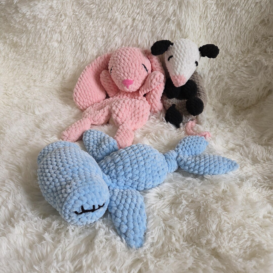 Crochet Animal Lovey – Hammerhead Shark, Bunny & Opossum - Baby Shower ...