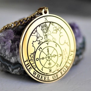 Major Arcana X The Wheel of Fortune/Tarot of Marseille/Cartomancy/Tarot Card Pendant/Esotericism/White Magic