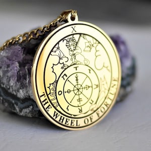 Talisman Carte Majeur //La Roue de la Fortune//Tarot de Marseille//Carte de la Roue de la Fortune//Divination//Cadeau Homme//Cadeau Femme