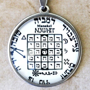 Magic Seal of the Angel Manakel – Spiritual Amulet of Balance, Esoteric Talisman Angel 66, Protection Necklace, Guardian Angel Aquarius