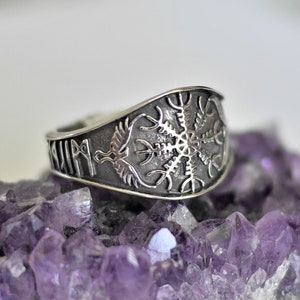 Ægishjálmur Viking Ring//Viking Seal of Protection//Viking Signet Ring//Men's Signet Ring//Women's Signet Ring//Esotericism//White Magic