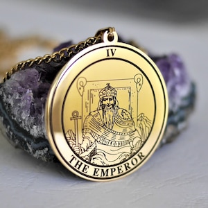 Talisman Carte Majeur //L'Empereur//Tarot de Marseille//Carte de l'Empereur//Divination//Cadeau Homme//Cadeau Femme//Esotérisme//Magie