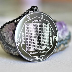 Magic Square Moon Talisman – Seventh Lunar Tablet, Powerful Protection Amulet, Mystical Esoteric Engraving, Spiritual Gift