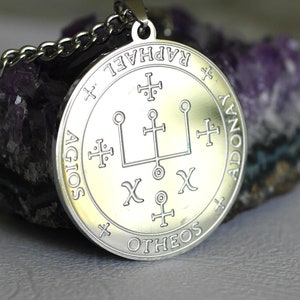 Talisman Archange Raphaël – Sceau de Guérison Divine, 72 Noms de Dieu, Amulette Ésotérique Mercure, Magie Blanche, Protection et Soin