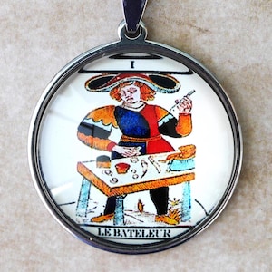 Carte Major Talisman //Le Bateleur//Tarot de Marseille//Carte Magicien//Divination//Cadeau Hommes//Cadeau//Esotérisme//Cadeau Original